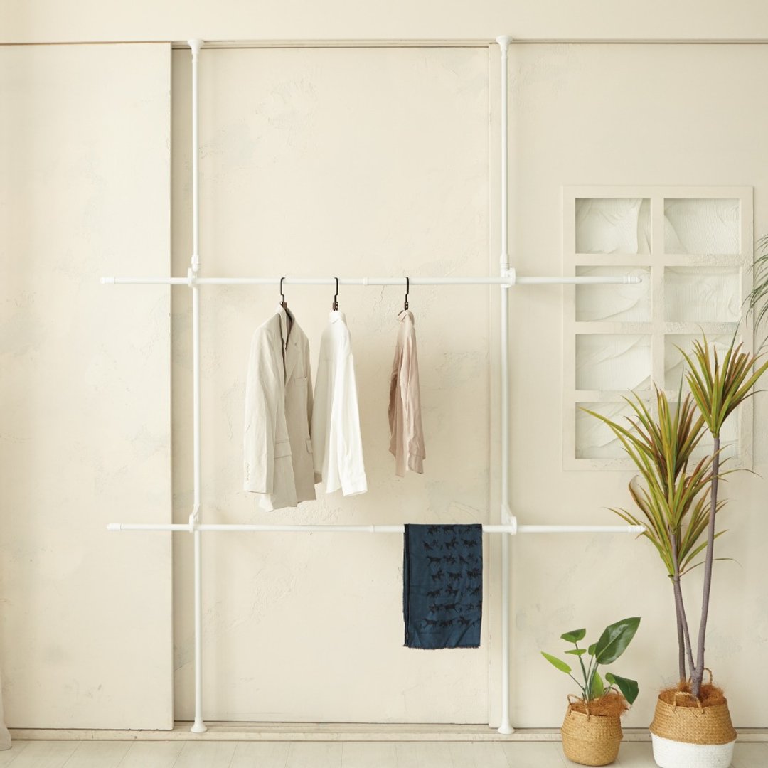 顶天立地双杆伸缩挂衣架(黑/白) - 衣架/挂勾 - 其他金属 黑色