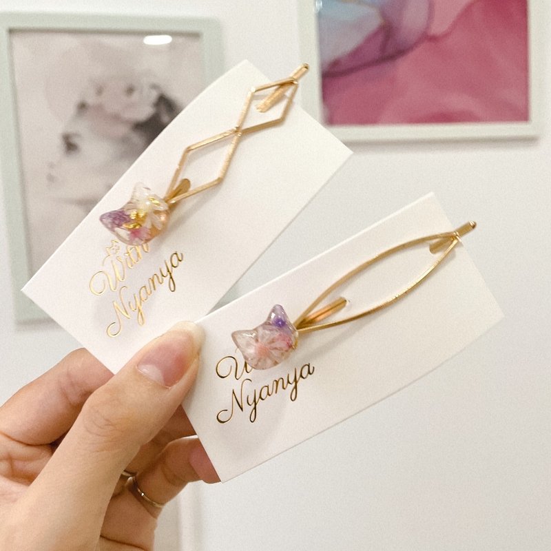 猫咪日本永生花发饰 - 发饰 - 树脂 