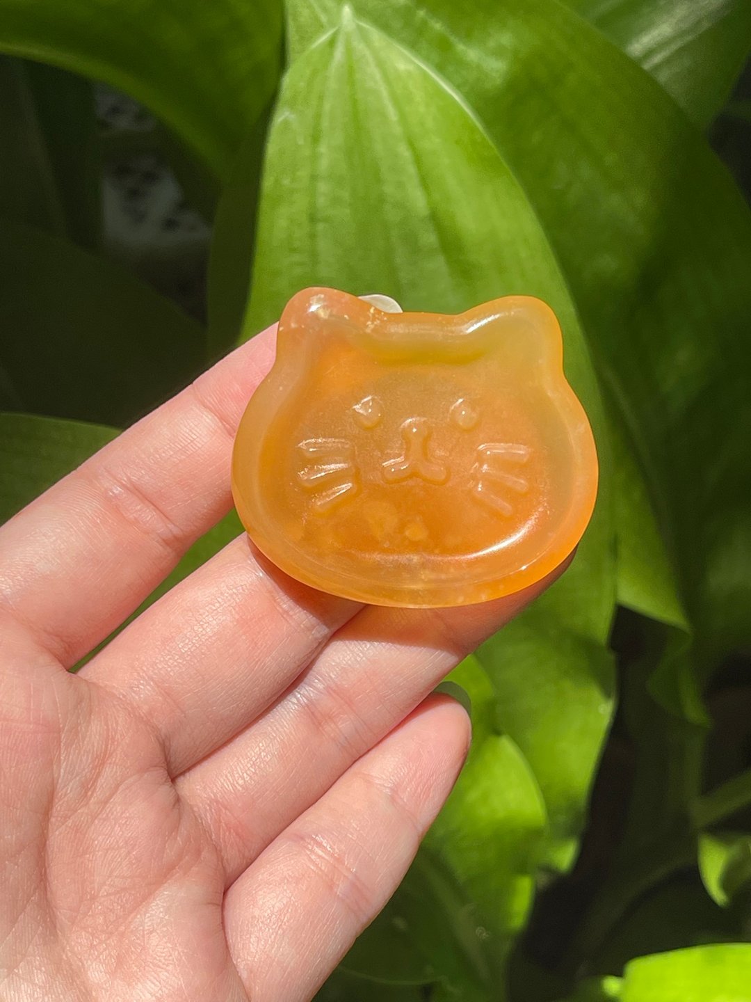 橘子软糖 - 樱花玛瑙。小猫碟(精品) - 摆饰 - 半宝石 橘色