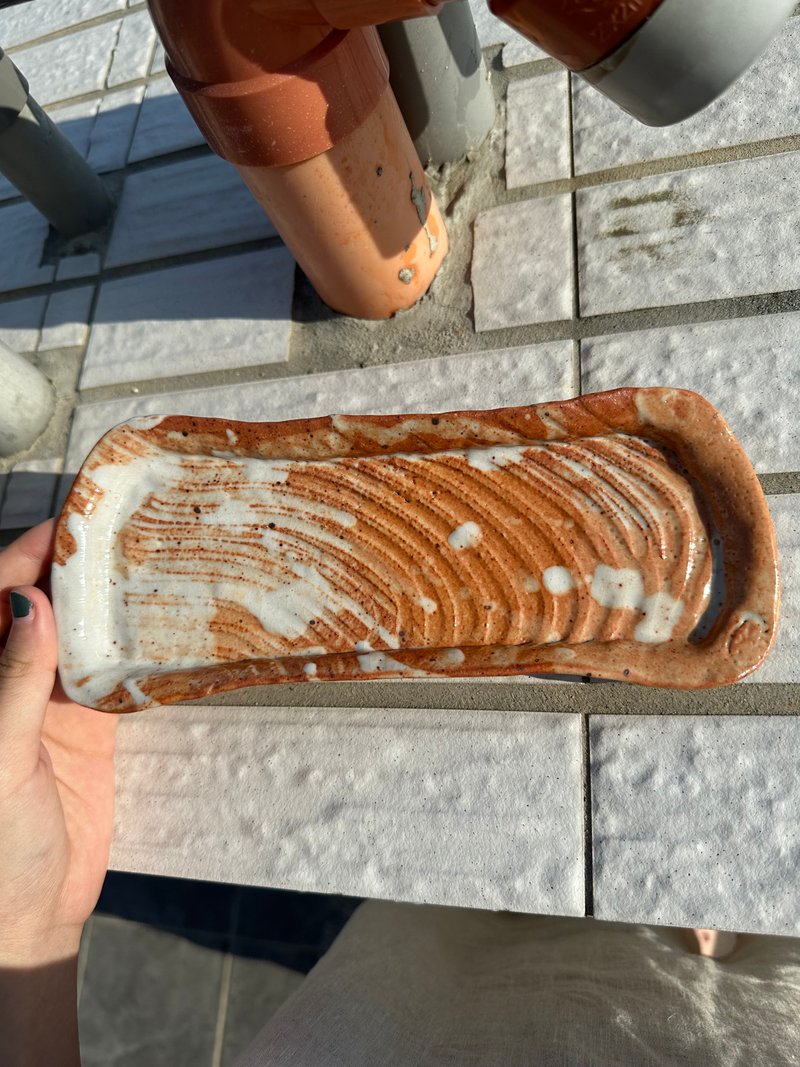 志野长盘 - 盘子/餐盘/盘架 - 陶 橘色