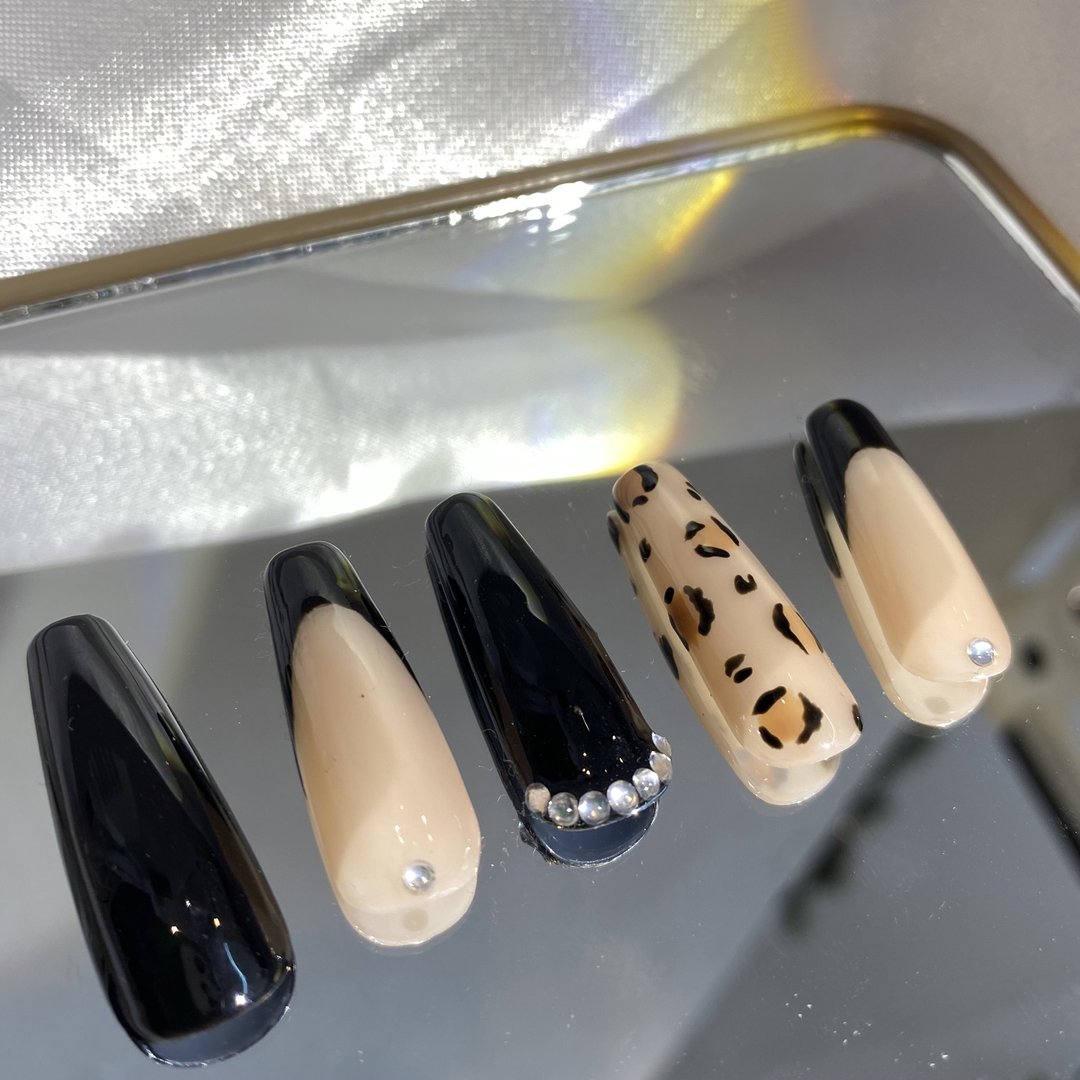Customized Fake / Press-On-Nails - Leopard Gel Polish Patch - 其他 - 塑料 多色
