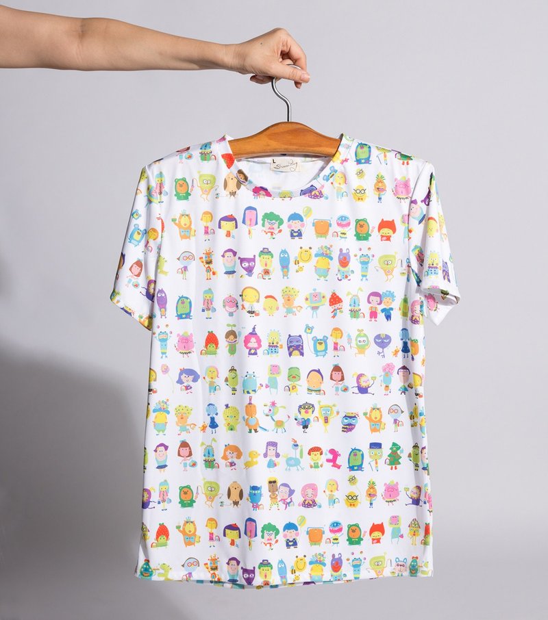 彩色人森_圆领上衣 - 中性连帽卫衣/T 恤 - 聚酯纤维 