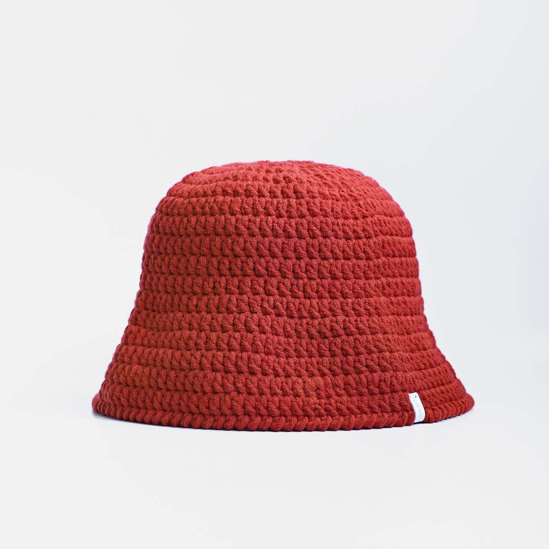 cloche-solid 钟形帽-素色款 砖红色 - 帽子 - 棉 红色