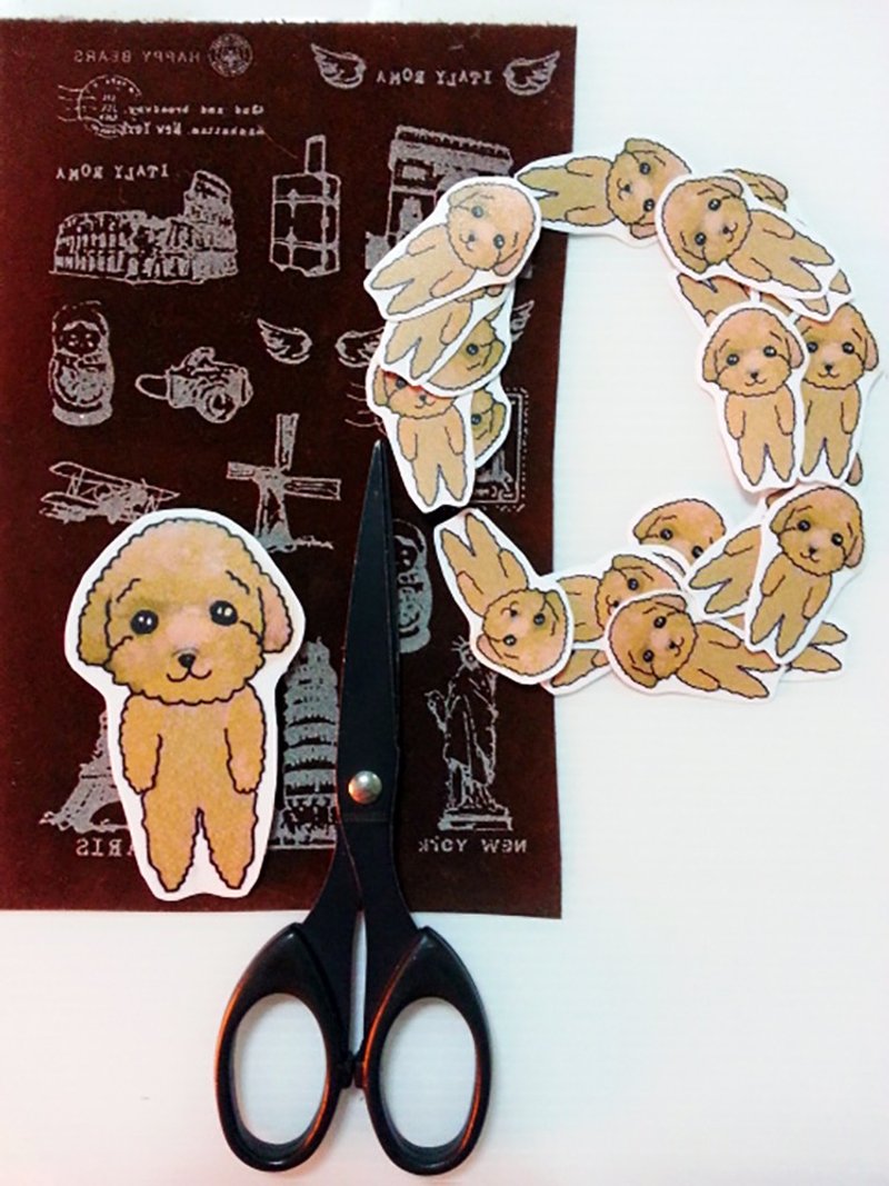 贵宾狗 贴纸组/防水 - 贴纸 - 纸 