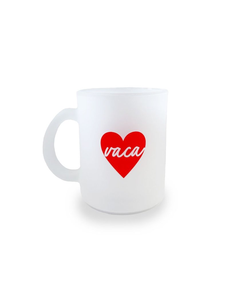 VACA 心型马克杯（雾面）330ml - 咖啡杯/马克杯 - 玻璃 白色