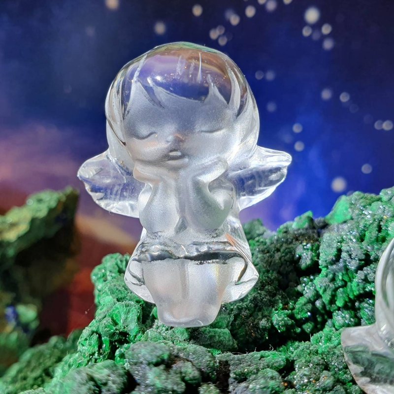 现货 天然白水晶雕刻小天使 angel 摆件 摆饰 礼物 - 摆饰 - 水晶 白色
