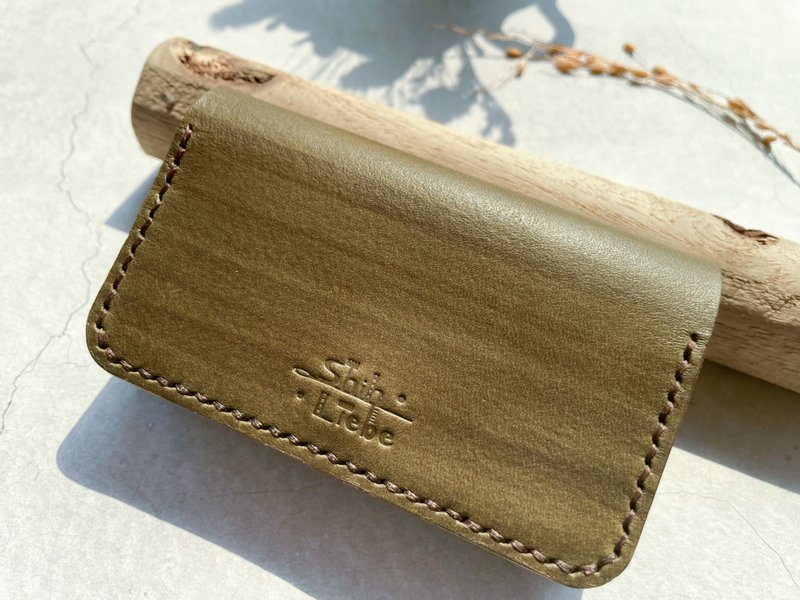 真皮手工名片夹 手缝名片盒 卡包 手染植鞣革 - 名片夹/名片盒 - 真皮 