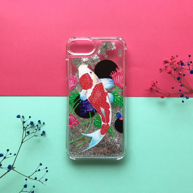 Glitter iPhone Case // Koi and Shadow - 手机壳/手机套 - 塑料 银色