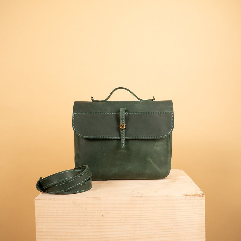 小型女士包/皮革手提包 - 手提包/手提袋 - 真皮 绿色