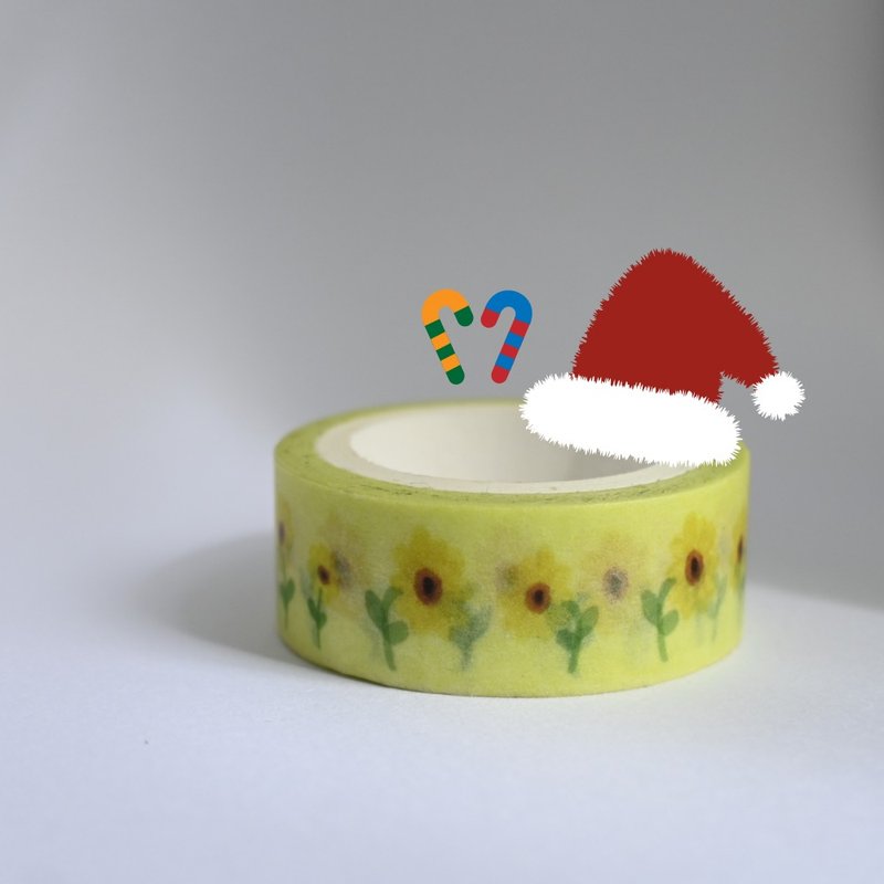 向日葵 纸胶带 手绘 花草 手帐  圣诞 交换礼物 和纸胶带 - 纸胶带 - 纸 