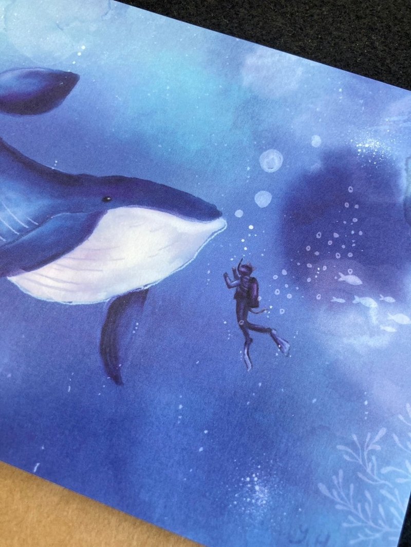 【原创设计】深潜－单面明信片/万用卡/卡片 - 卡片/明信片 - 纸 蓝色