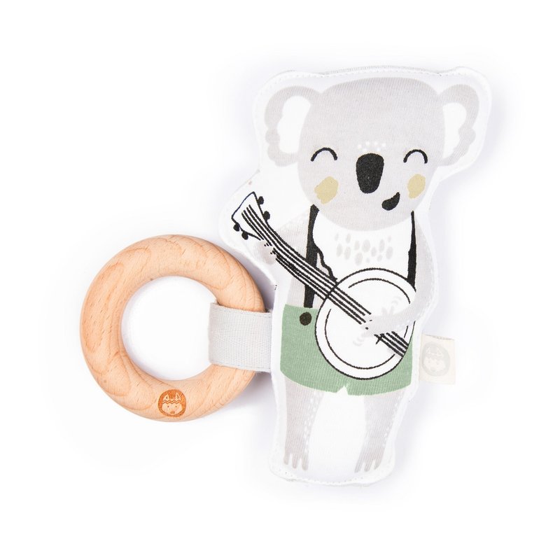 有机棉榉木固齿器–班卓无尾熊BANJO RATTLE - 玩具/玩偶 - 棉．麻 灰色