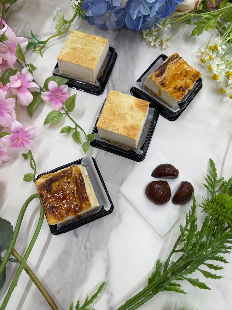 AY baker 栗子口味焦糖黄金起司蛋糕 四入盒装 cheese cake - 蛋糕/甜点 - 新鲜食材 金色