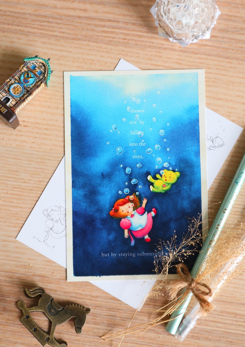 Drown | Postcard - 卡片/明信片 - 纸 