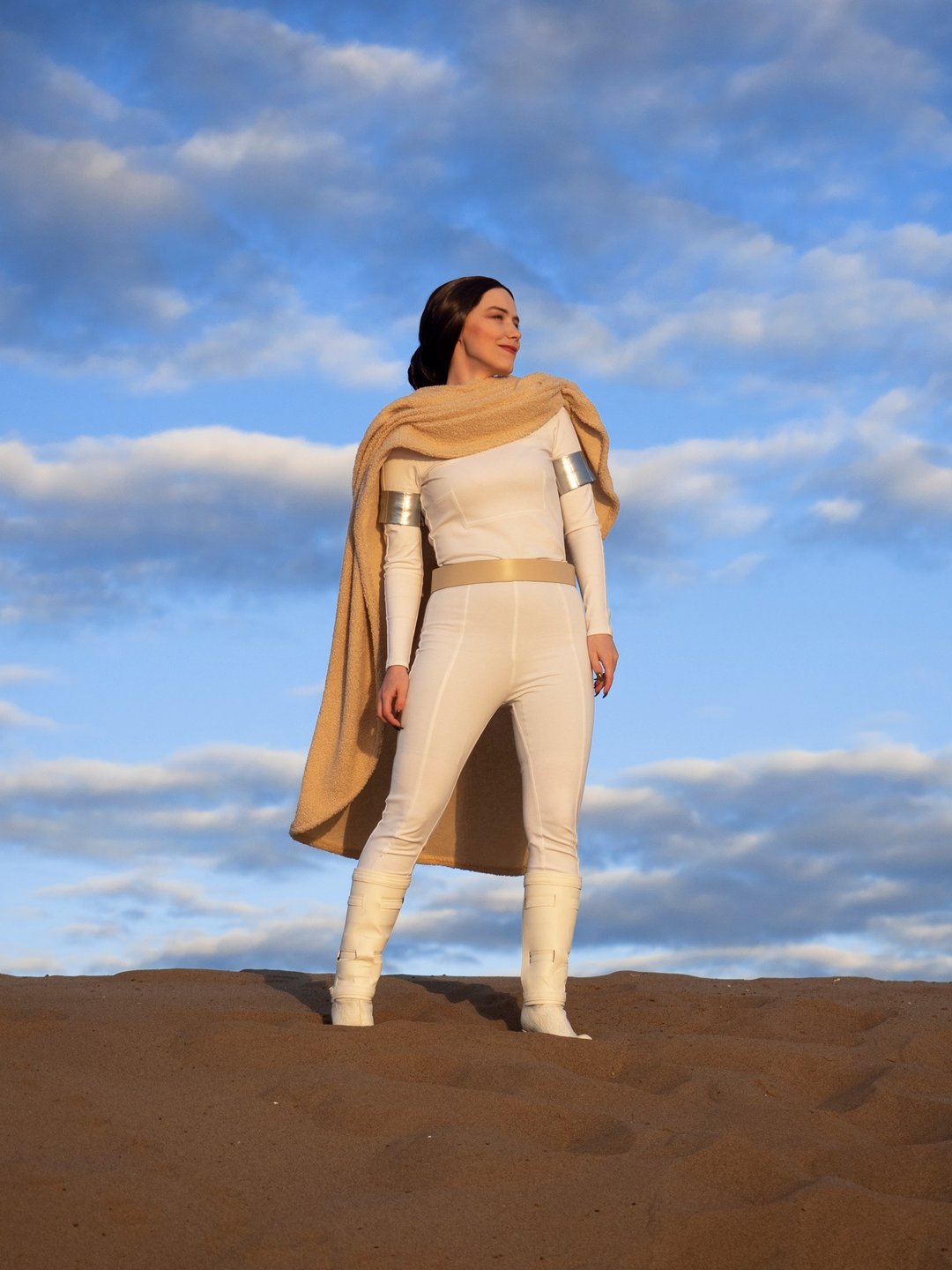 Padme Amidala Geonosis Battle arena costume - Star Wars cosplay - Made to order - 女装内搭/紧身裤 - 聚酯纤维 白色