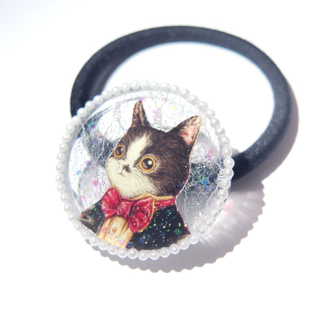 贵族猫猫 绅士奔驰猫 圆形发圈 - 发饰 - 树脂 透明