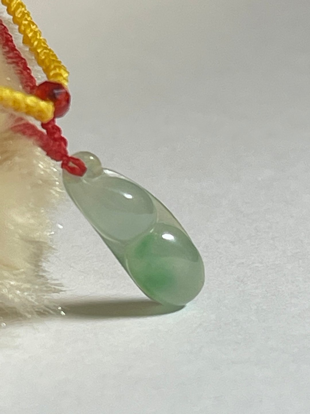 翡翠手作四季豆手环缅甸玉 无优化 天然A货翡翠  底冰胶飘阳绿花 - 手链/手环 - 玉石 