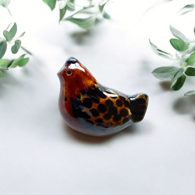 陶瓷胸针 小母鸡 - 胸针 - 陶 咖啡色