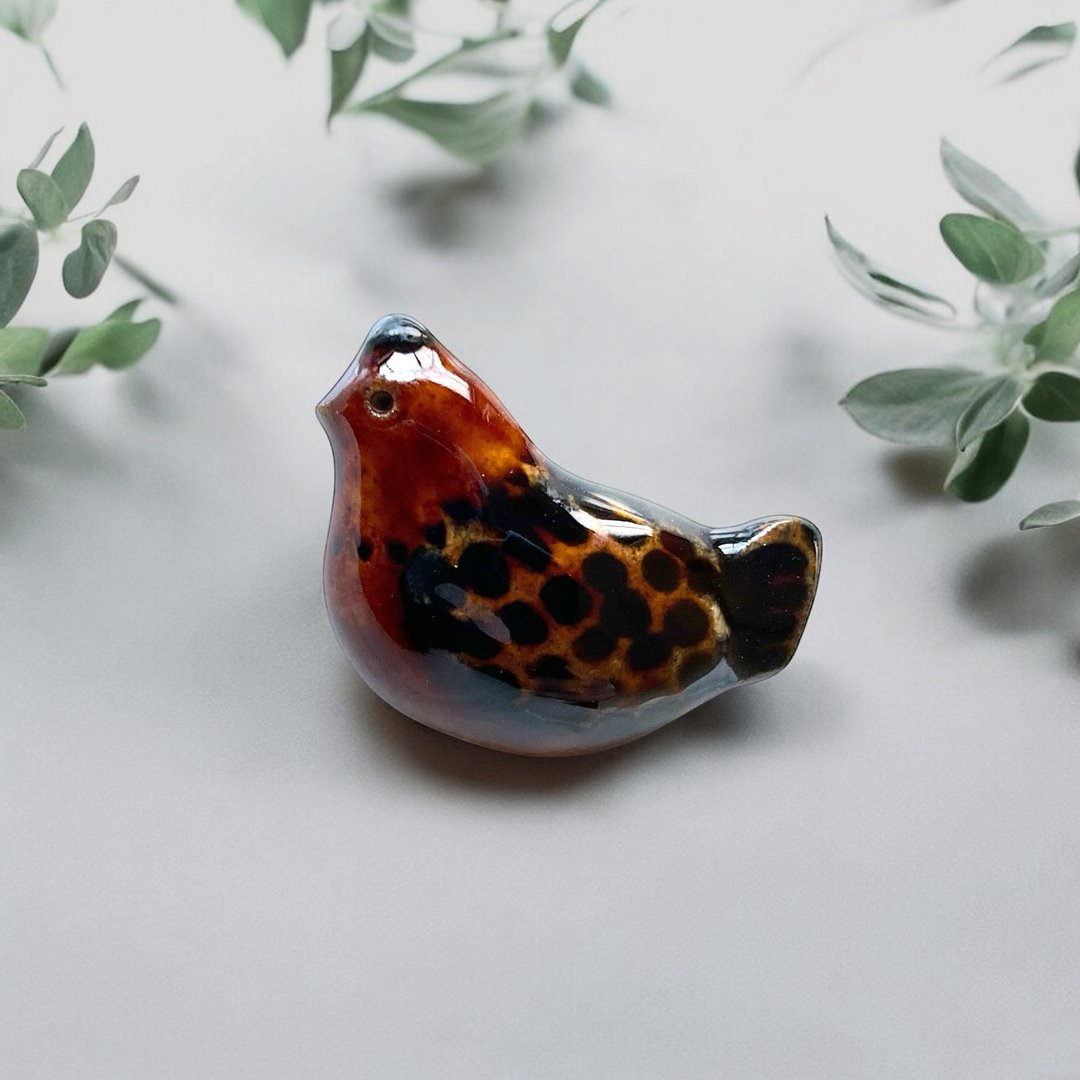陶瓷胸针 小母鸡 - 胸针 - 陶 咖啡色