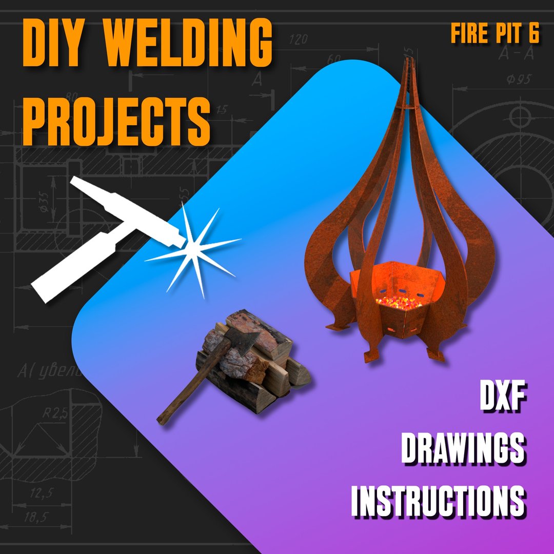 焊接项目计划图 Fire Pit 6（DXF、PDF） - 图文模板设计 - 其他材质 