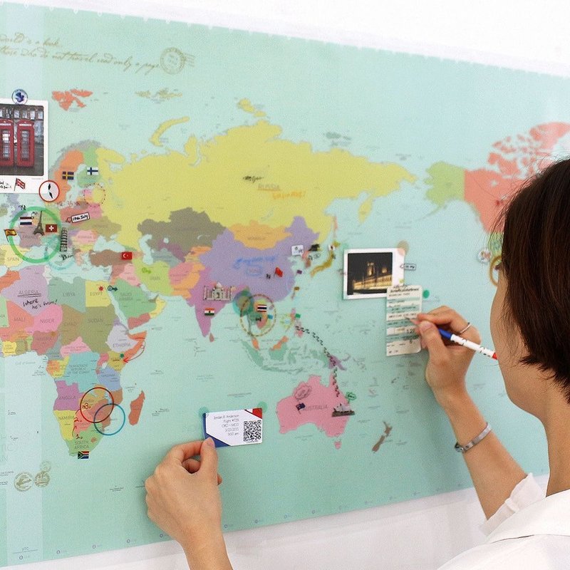 indimap 世界地图海报(双层)-05彩色版,IDG70268 - 地图 - 塑料 多色