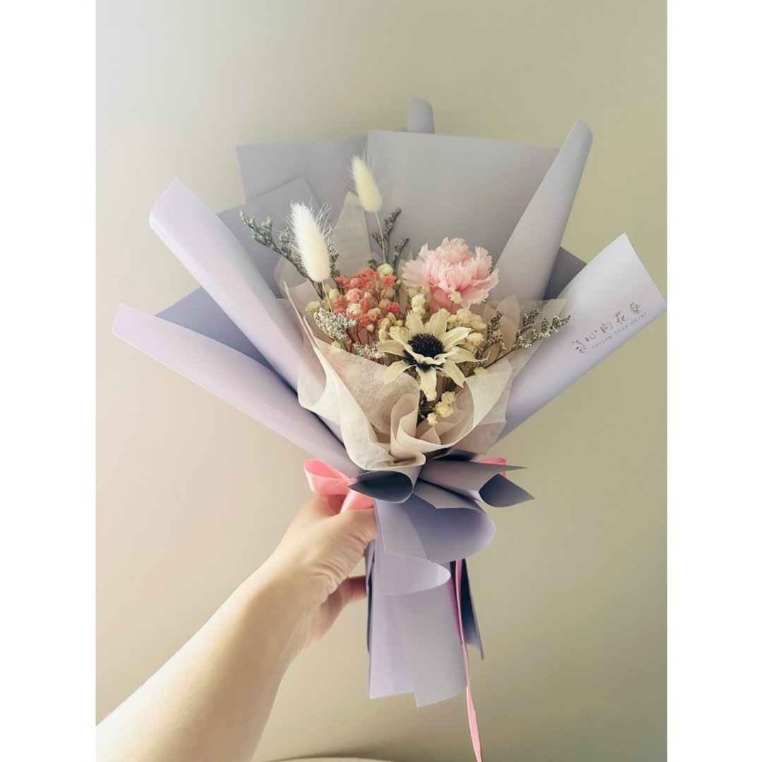 藏在花里的谢谢—紫色款 | 感谢花礼・毕业谢师花束 - 干燥花/捧花 - 植物．花 紫色
