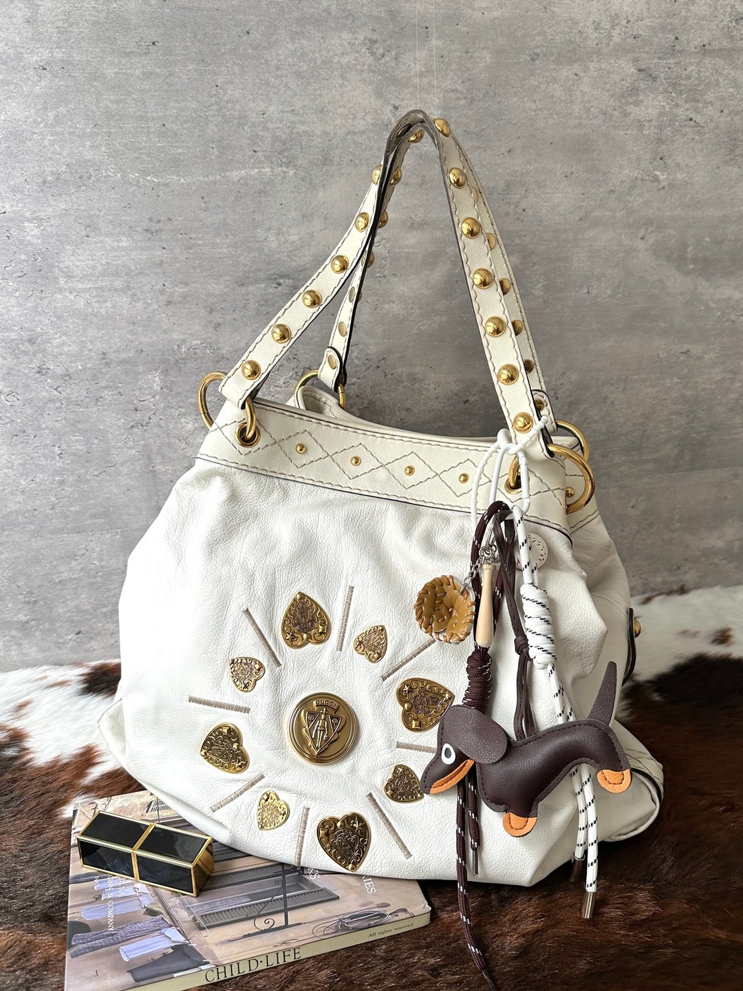 中古包 GUCCI 古驰 Irina 托特包 - 手提包/手提袋 - 真皮 白色