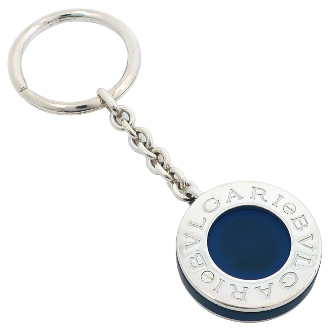 【日本直送】宝格丽 BVLGARI BVLGARI BVLGARI 钥匙圈 925银 x 橡胶 深蓝 中性【二手】 - 钥匙链/钥匙包 - 银 银色