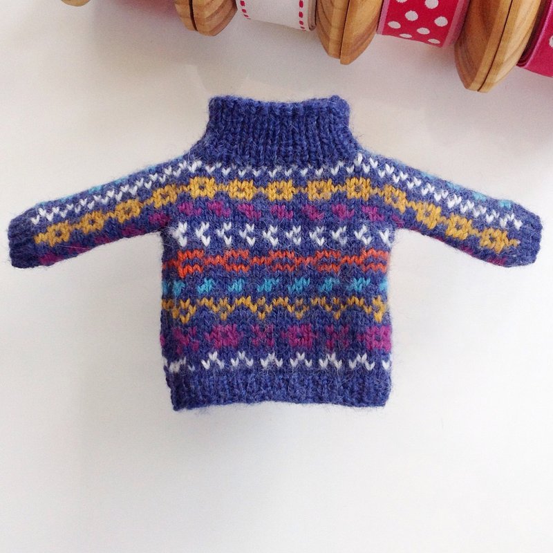 Sweater handmade for Blythe. Blythe knitted   sweater. Blythe doll clothes - 玩偶/公仔 - 羊毛 蓝色