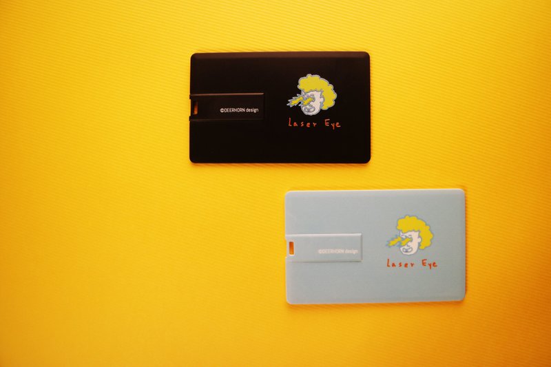 Deerhorn design / 鹿角 Laser Eye 卡片式 随身碟 2Ｇ  黑色 蓝色 - U盘 - 塑料 黑色