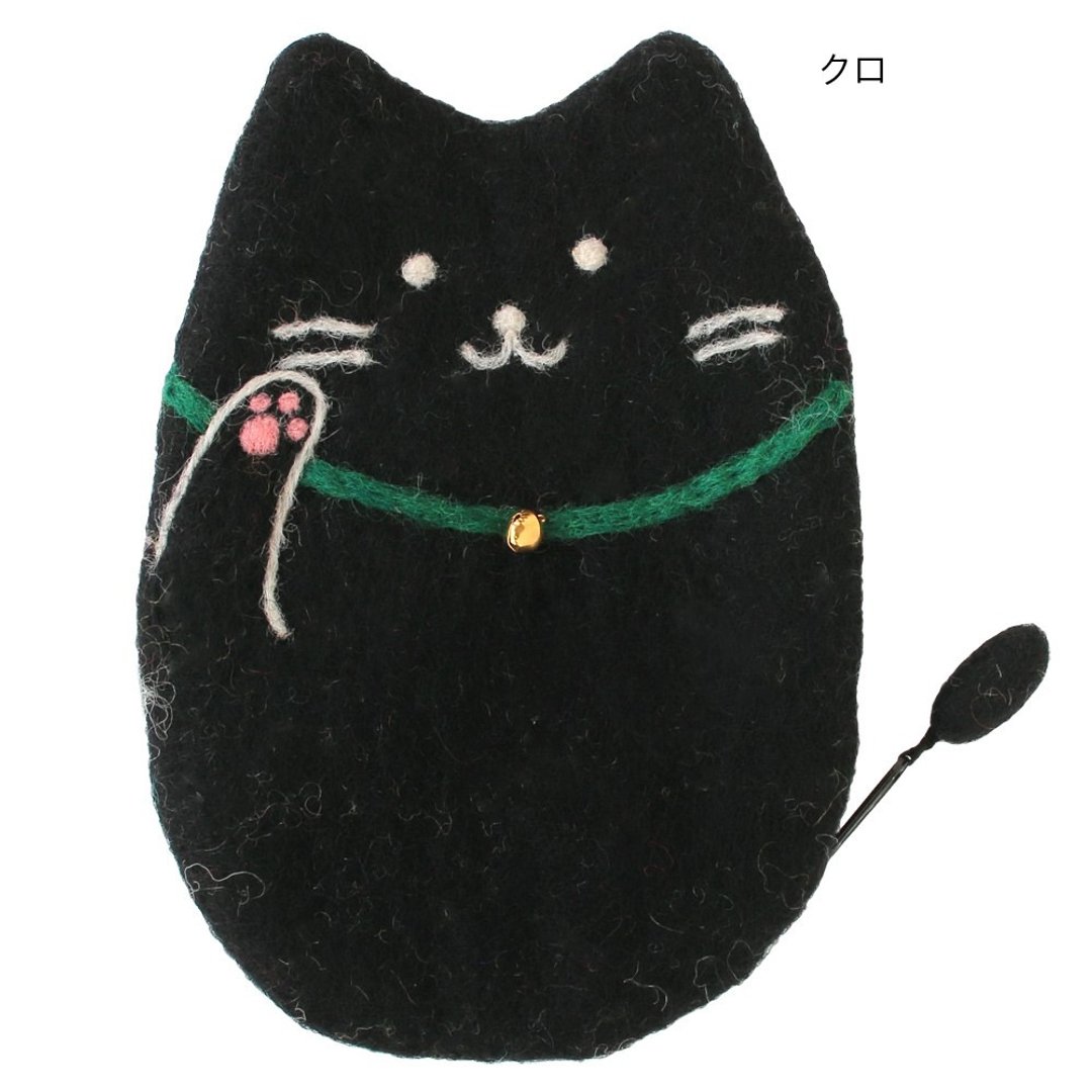 【热门预购】黑猫毛毡收纳包 化妆包 17716000026 七夕情人节 - 化妆包/杂物包 - 羊毛 
