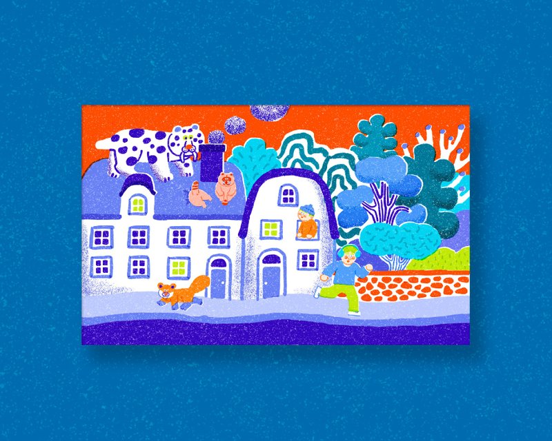 西元5022年 The Gelato 7X星球—剑齿虎 明信片 - 卡片/明信片 - 纸 蓝色