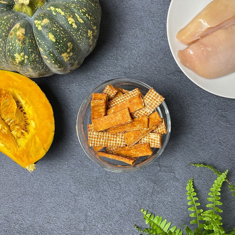 【南瓜鸡肉方块酥】泌尿健康 宠物零食－犬猫皆适 - 零食/点心 - 新鲜食材 橘色