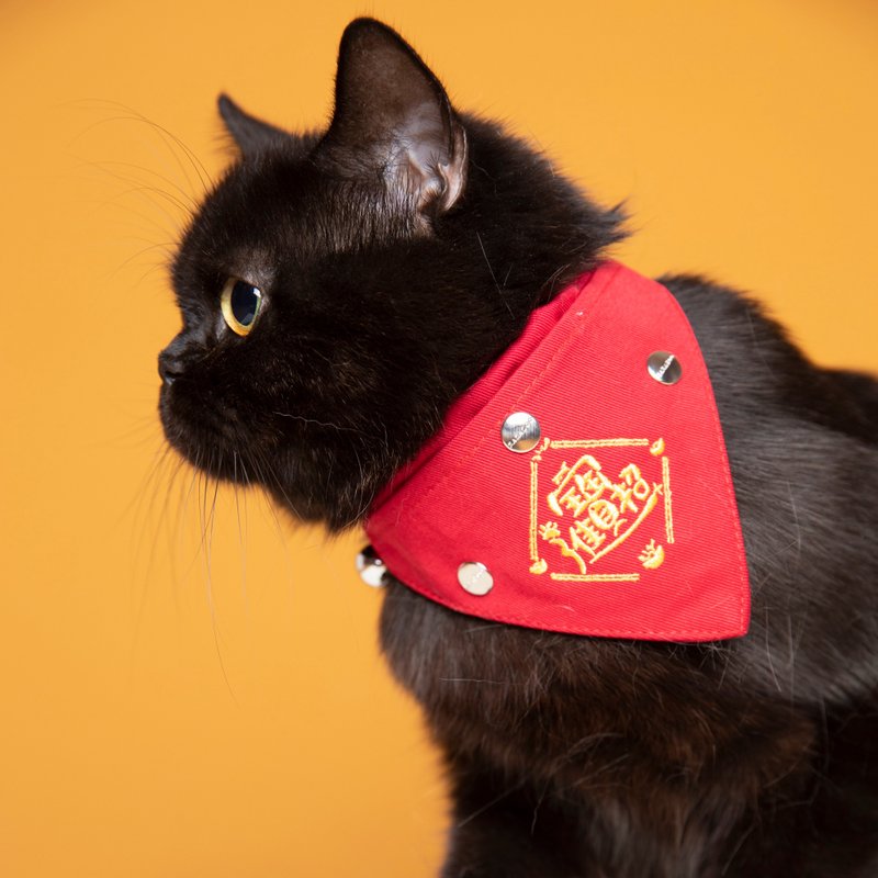 【招财进宝】猫咪红包口袋刺绣领巾 - 其他 - 棉．麻 多色