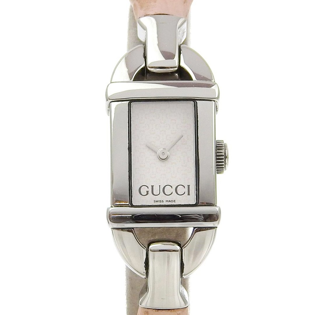 【日本直送】宝缇嘉 GUCCI 竹节腕表 6800L 不锈钢 x 橡胶 粉红色 石英 指针式显示 白面盘 女仕【二手】 - 女表 - 不锈钢 粉红色