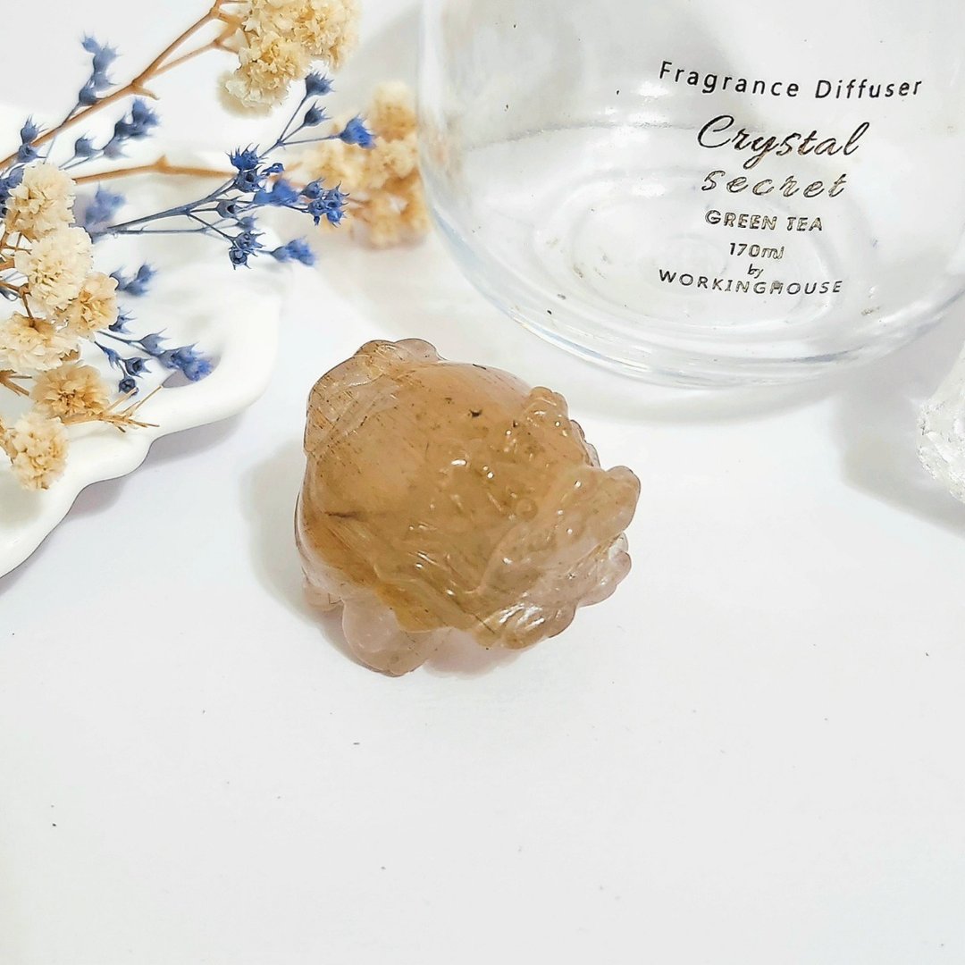 黄兔毛龙龟/招财、增健康之水晶 - 摆饰 - 水晶 黄色