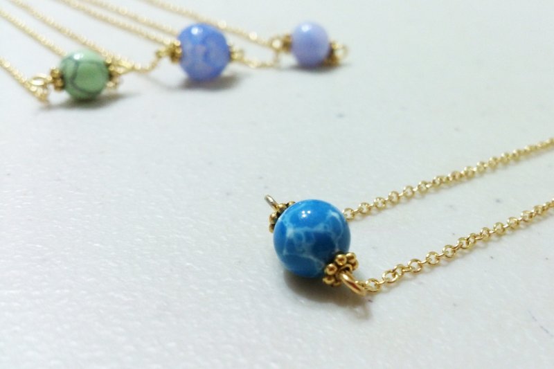 小行星颈链～蓝松石 - 项链 - 石头 蓝色
