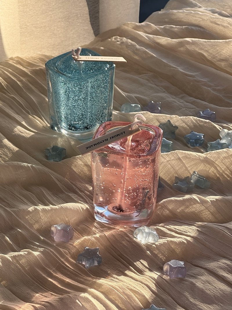 爱心造型透明凝胶蜡烛，可作为情侣礼物。 - 蜡烛/烛台 - 蜡 