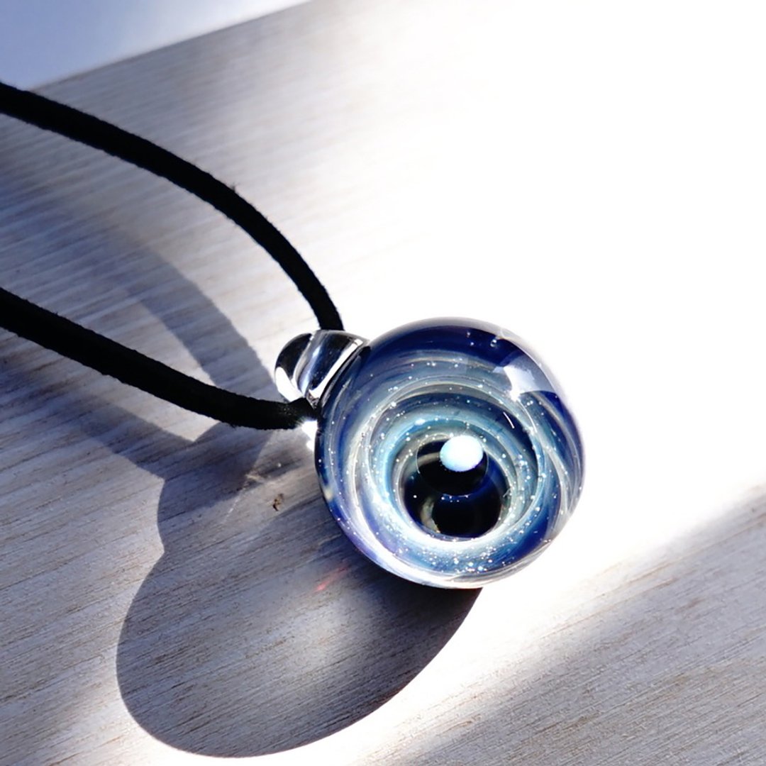 A small diamond star. ver1 diamond cut opal glass pendant star planet universe - 项链 - 玻璃 蓝色