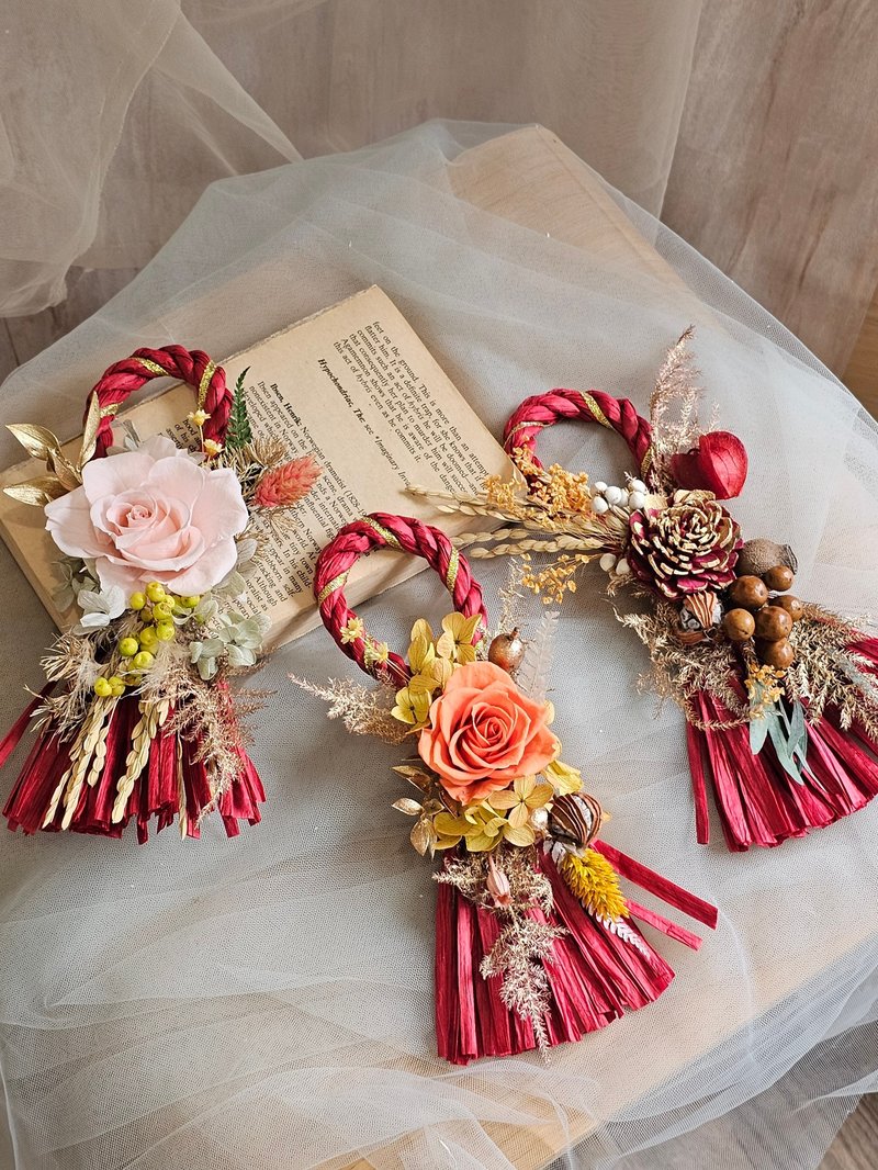 //新年限定//新春注连绳 自选色 永生花台北板桥 初学者可 - 植栽 - 植物．花 