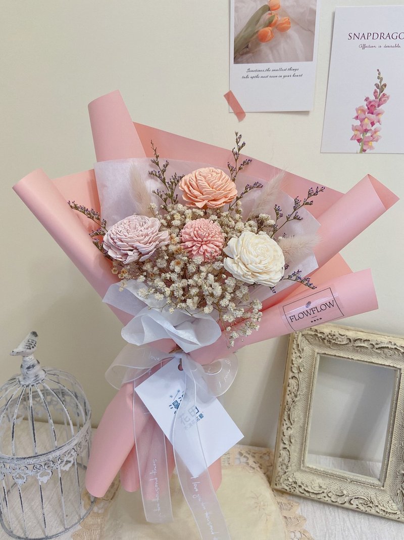 缤纷干燥花花束  送礼 生日礼 告白 情人节  韩式花束 - 干燥花/捧花 - 植物．花 粉红色