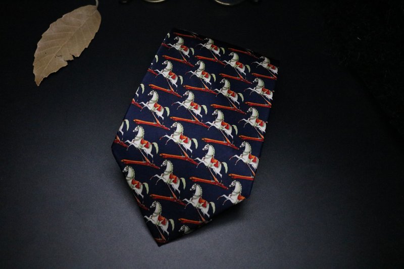 蓝调战马真丝领带/低调奢华骑士风复古领带 - 领带/领带夹 - 丝．绢 多色