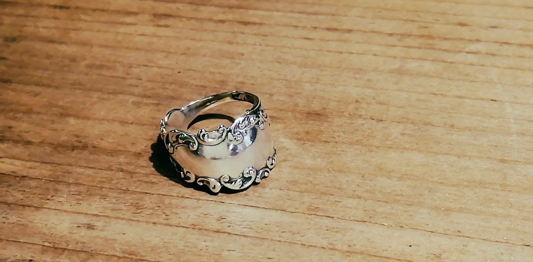 Antique spoon remake ring_531 - 戒指 - 其他金属 灰色