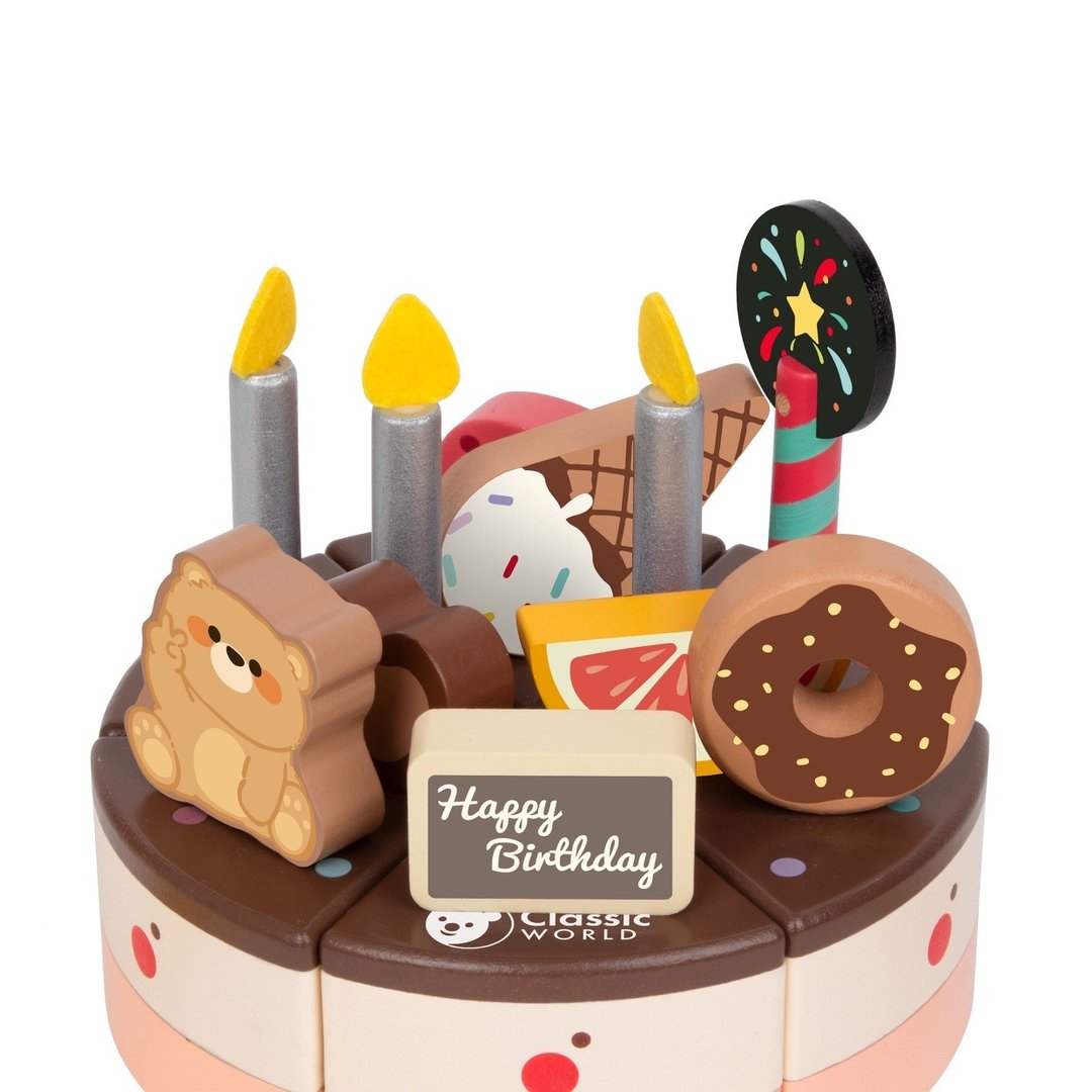 美味巧克力蛋糕切切乐【抓周 幼儿生日送礼 适合2岁以上】 - 玩具/玩偶 - 木头 咖啡色