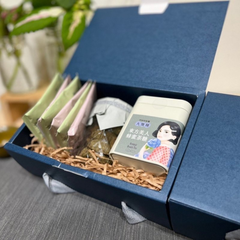 茶香贝贝礼盒(文山包种&东方美人茶包、包种茶玛德莲饼干、茶糖) - 其他 - 新鲜食材 蓝色