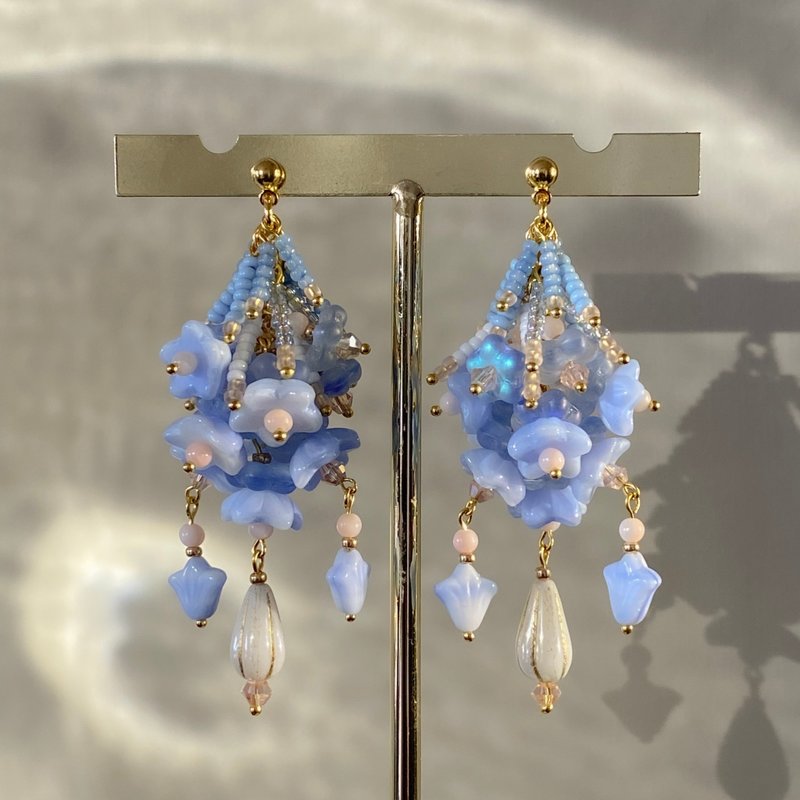 Atelier Pluton实验序号 | PL494 - 耳环/耳夹 - 玻璃 蓝色