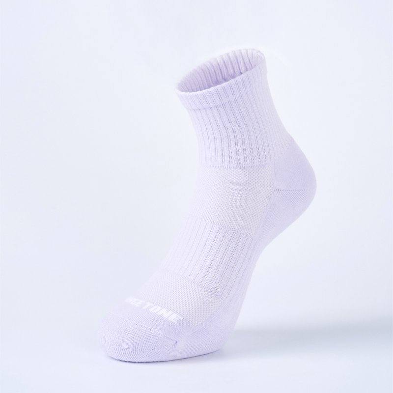 抑菌足弓气垫短袜 - 浅紫(M) - 袜子 - 棉．麻 紫色