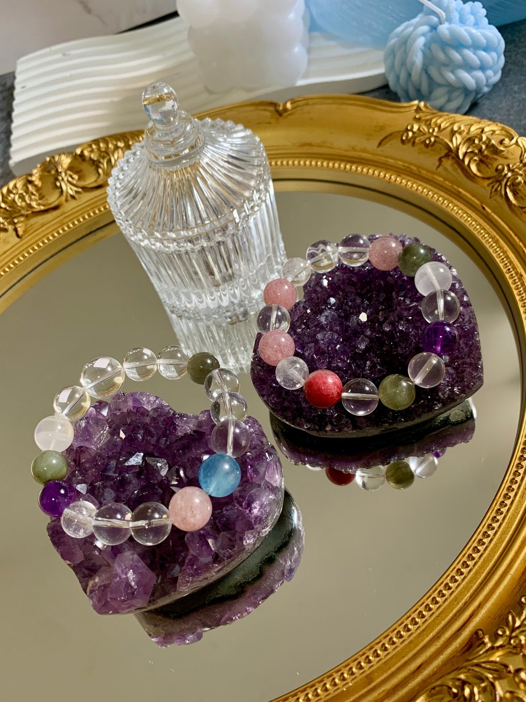 Crystal.EAA 开馆优惠 爱心紫水晶簇 X2 *不含水晶手链* Amethyst - 摆饰 - 水晶 紫色