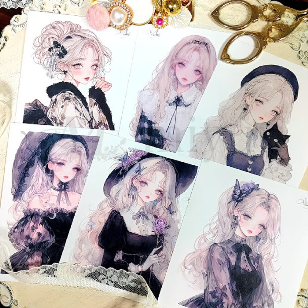 贴纸 原创贴纸 人物贴纸 原创贴纸 女孩贴纸 装饰贴纸 可爱 - 贴纸 - 纸 蓝色