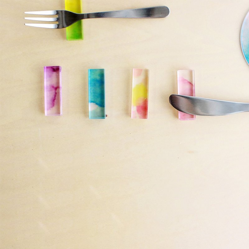 淡い色 - re - 水彩渐层筷架  5入组 - 筷子/筷架 - 压克力 透明